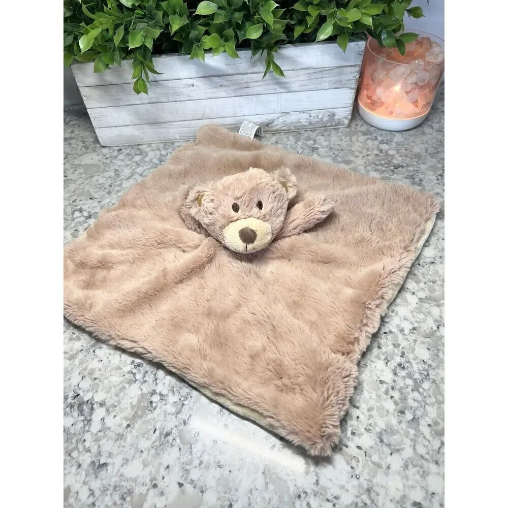 Kellytoy Brown Teddy Bear‎ Lovey Rattle Plush Baby Security Blanket